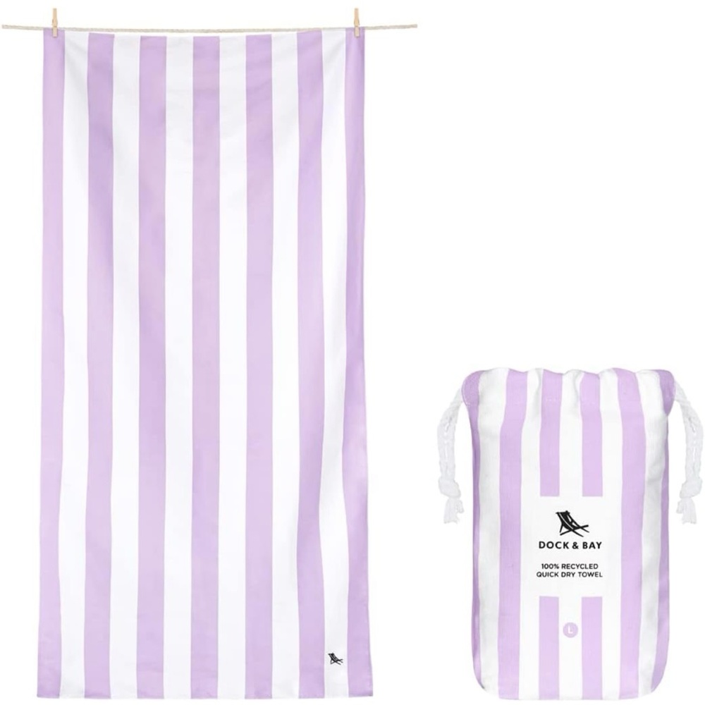 Purple and White Striped Towel